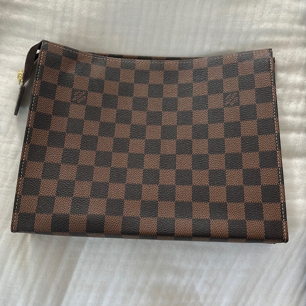 Designer inspired Damier makeup bag clutch